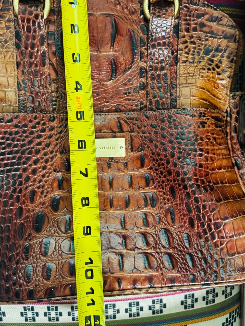 Brahmin Flaire Fold-over-to Shoulder-Strap measures 11 in wide x 11 in tall - Picture 10 of 16